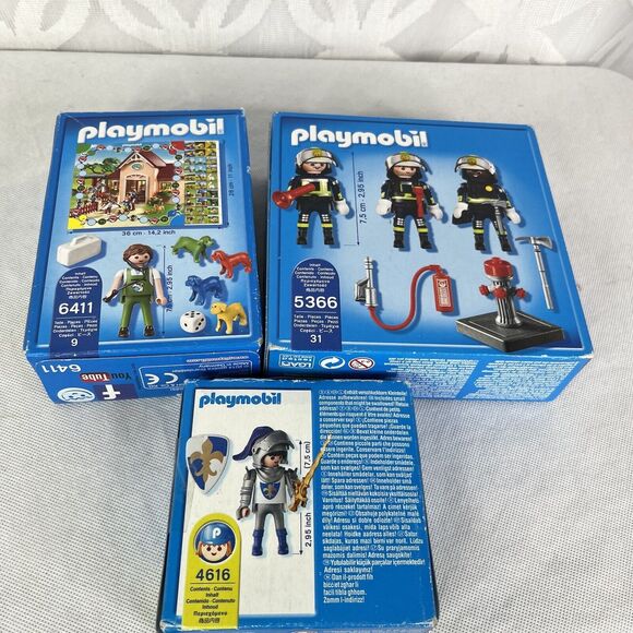 Playmobil 4616 Blue Knight Fleur di Lis, Veterinarian & Fire Fighter 5366 Lot - Picture 4 of 9